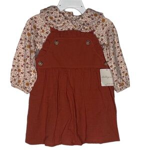 Starting Out Ruffle Gauze Jumper 2-Piece Set Long Sleeves NWT